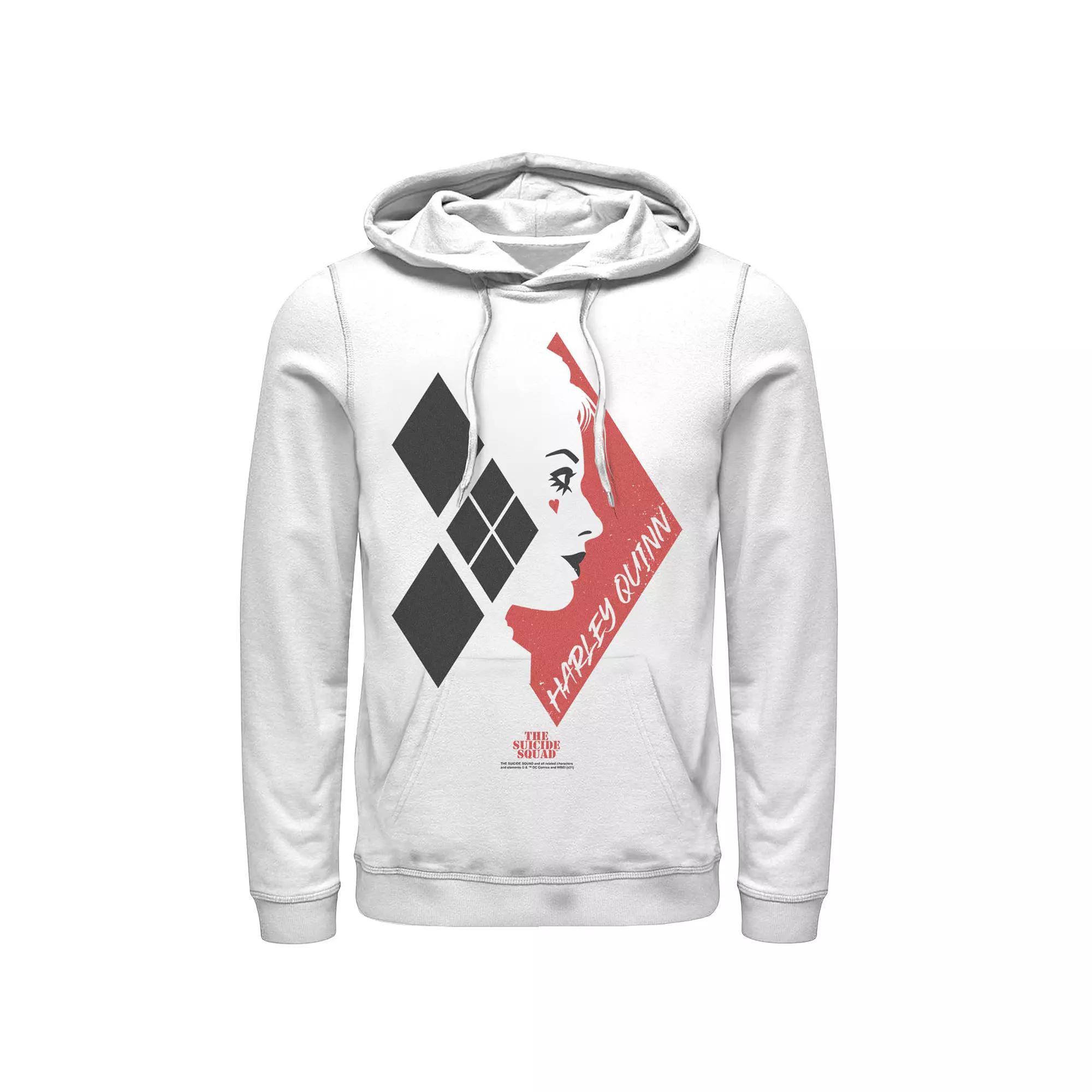 Men's The Suicide Squad Harley Quinn Diamond Hoodie, Size: XXL, White Product Image
