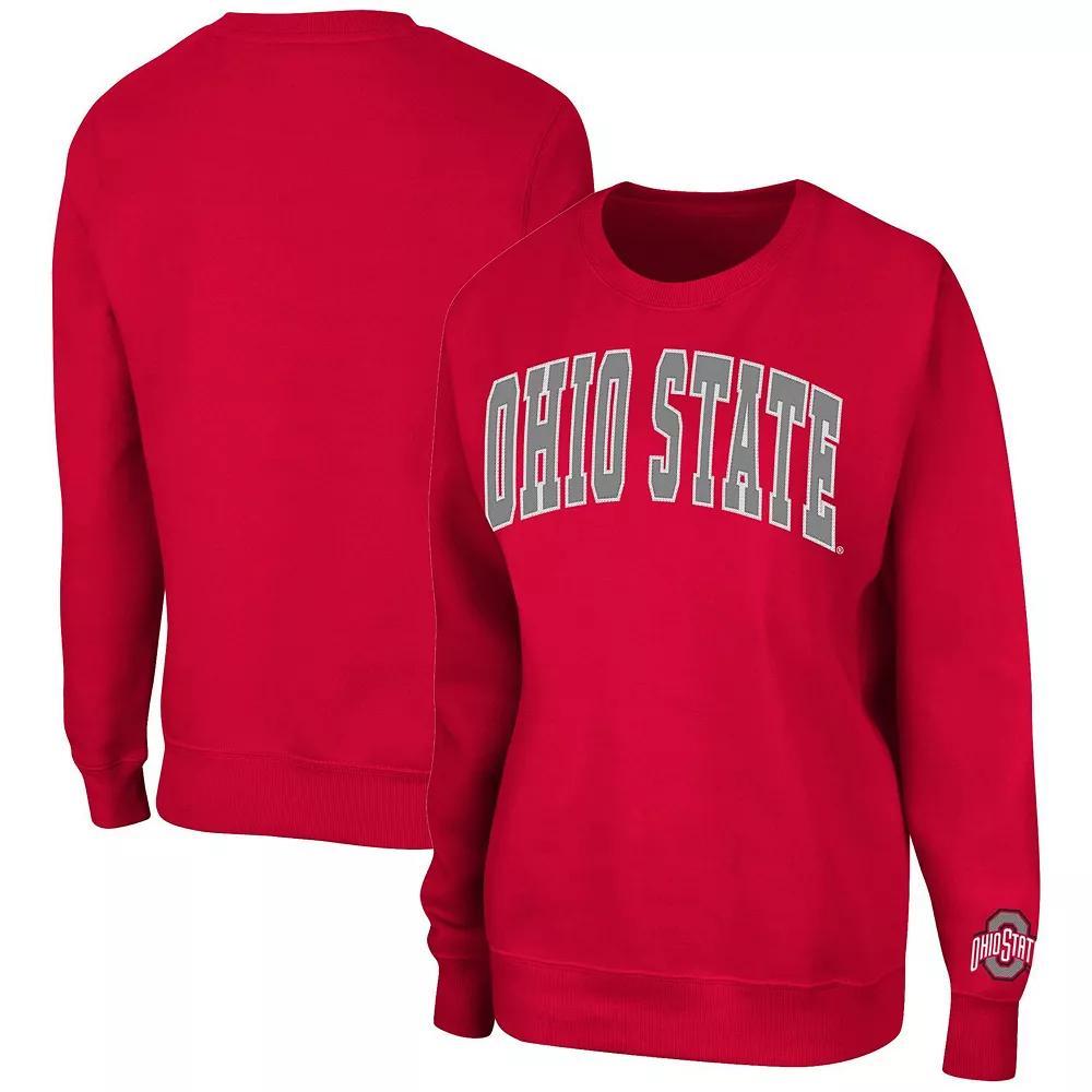Womens Colosseum Scarlet Ohio State Buckeyes Campanile Pullover Sweatshirt Product Image