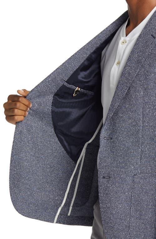 BOSS Men's Janson Regular Fit Microcheck Wool Blend Sport Coat in Dark Blue at Nordstrom, Size 40 Regular Product Image