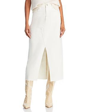 Womens The Midaxi Angled Seam Denim Skirt Product Image