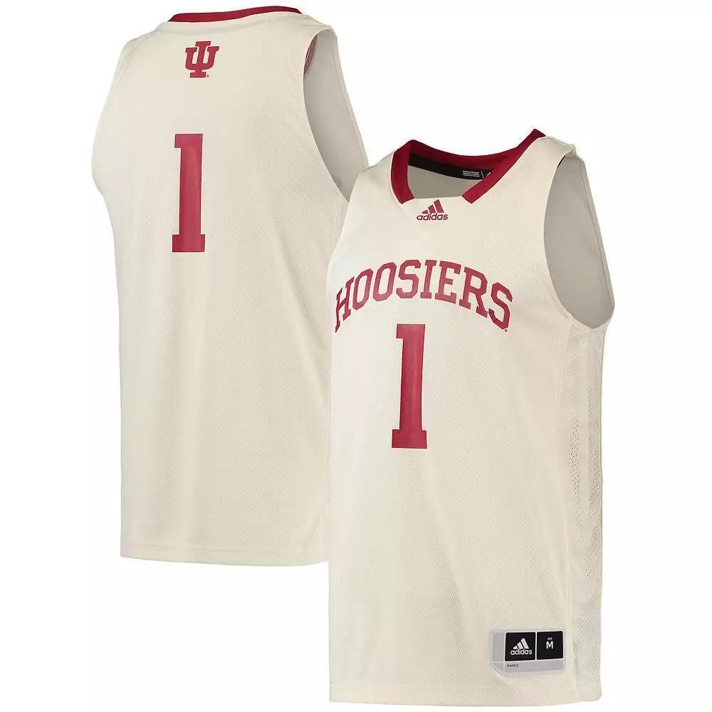Men's adidas #1 Cream Indiana Hoosiers Swingman Basketball Jersey, Size: Medium, Beige Product Image