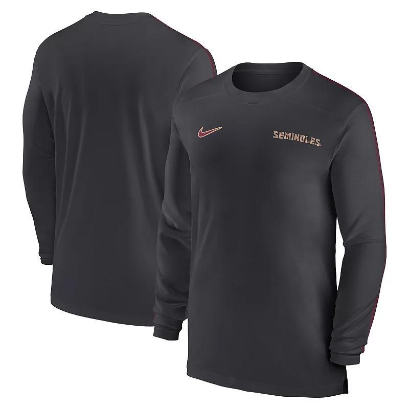 Men's Nike Orange Clemson Tigers 2024 Sideline Coach UV Performance Long Sleeve T-Shirt, Size: Large Product Image