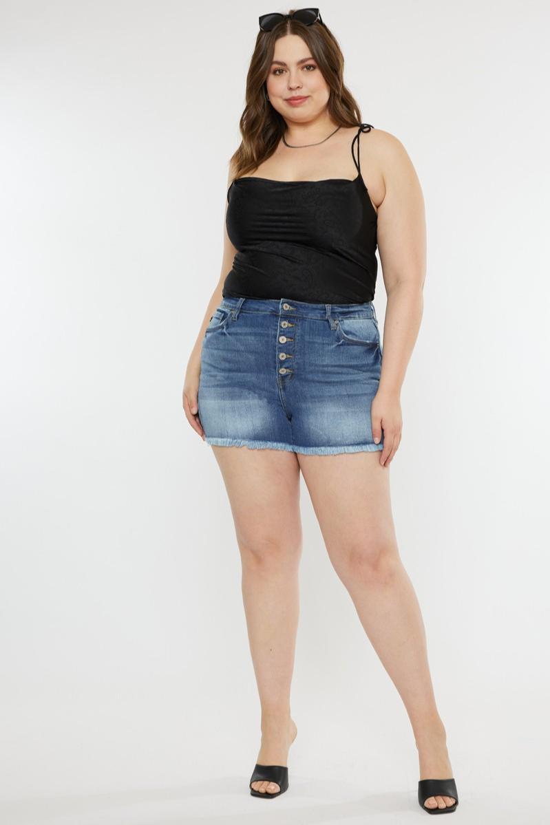 Plus Size High Rise Shorts Product Image