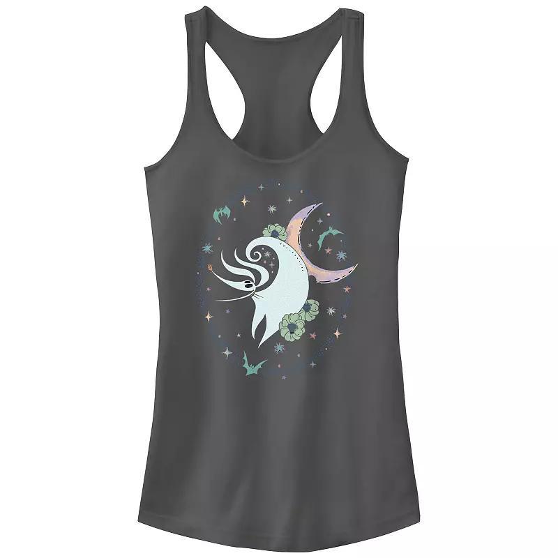 Disney's The Nightmare Before Christmas Zero Stars And Flowers Juniors' Racerback Tank Top, Girl's, Size: Medium, Grey Product Image
