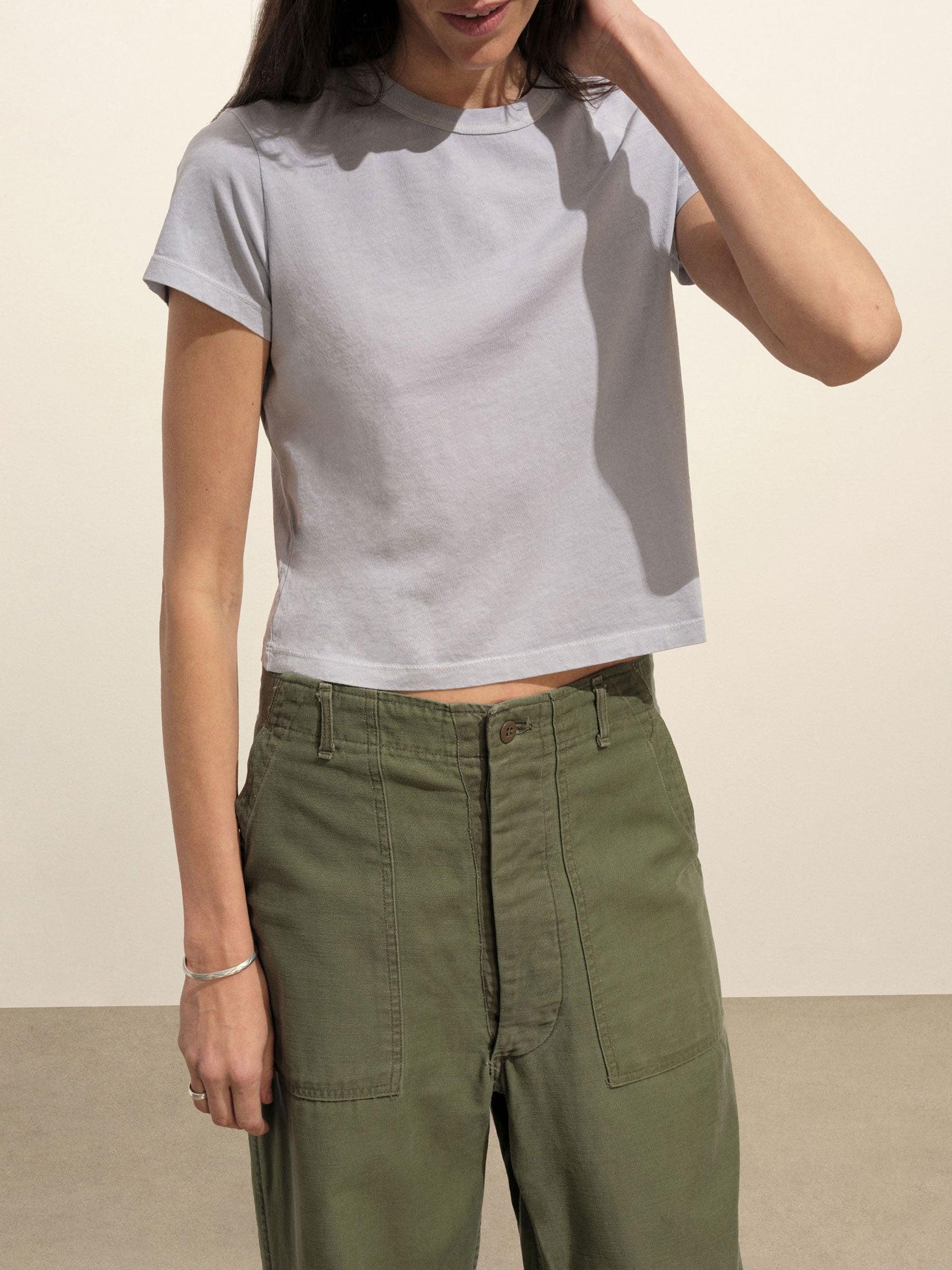 Dusty Blue Venice Wash Pima Boxy Crew Product Image