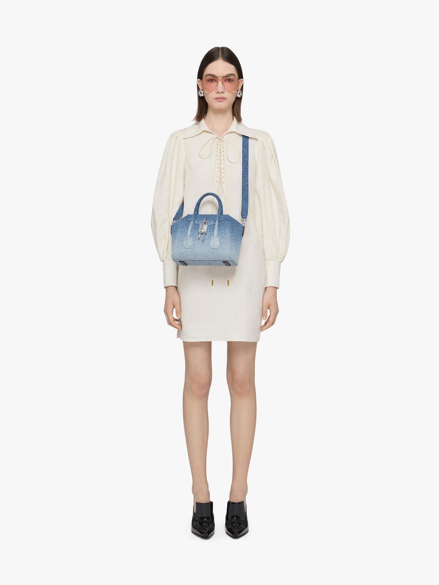 Mini Antigona Lock bag in gradient denim Product Image