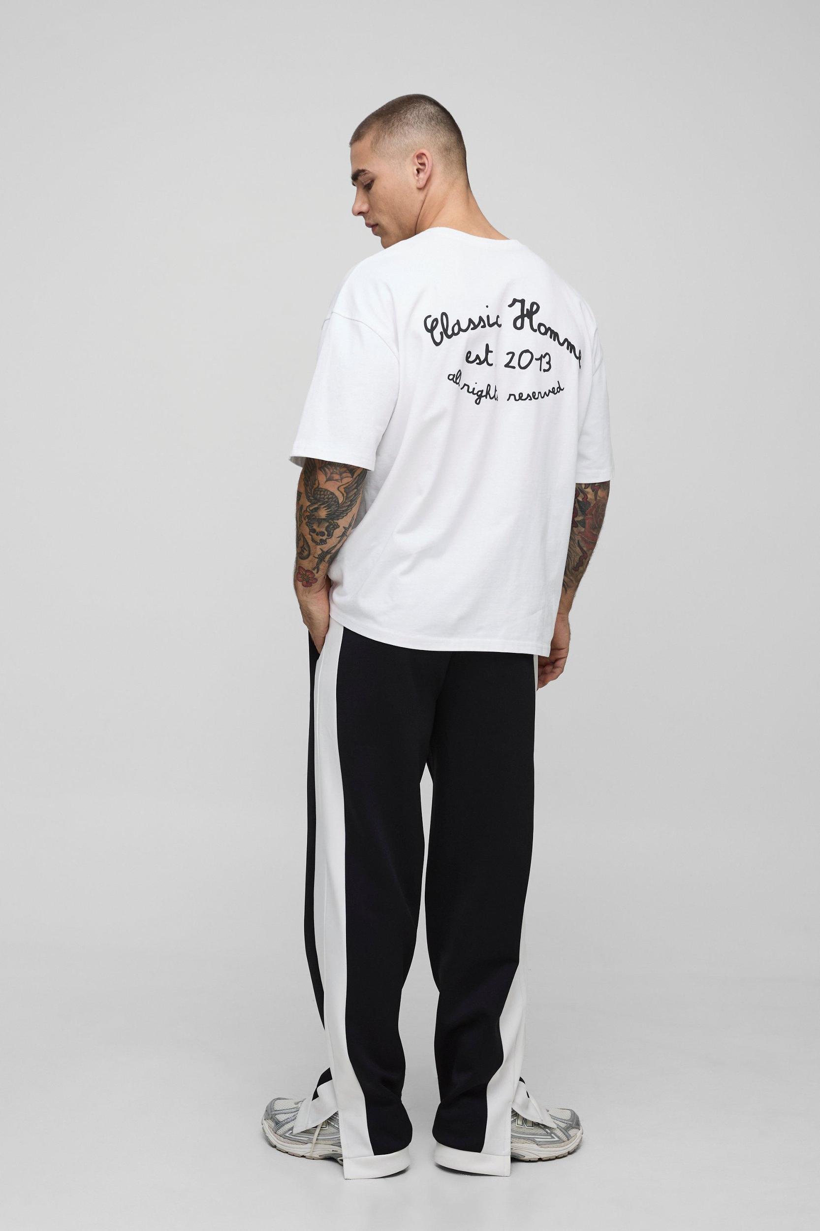 Relaxed Homme Side Stripe Tricot Sweatpants | boohooMAN USA Product Image