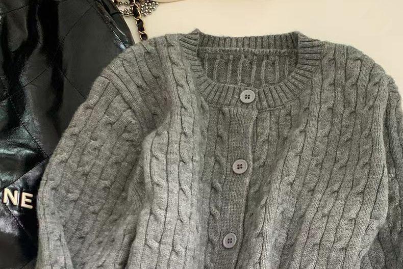 Plain Button-Up Cardigan Product Image