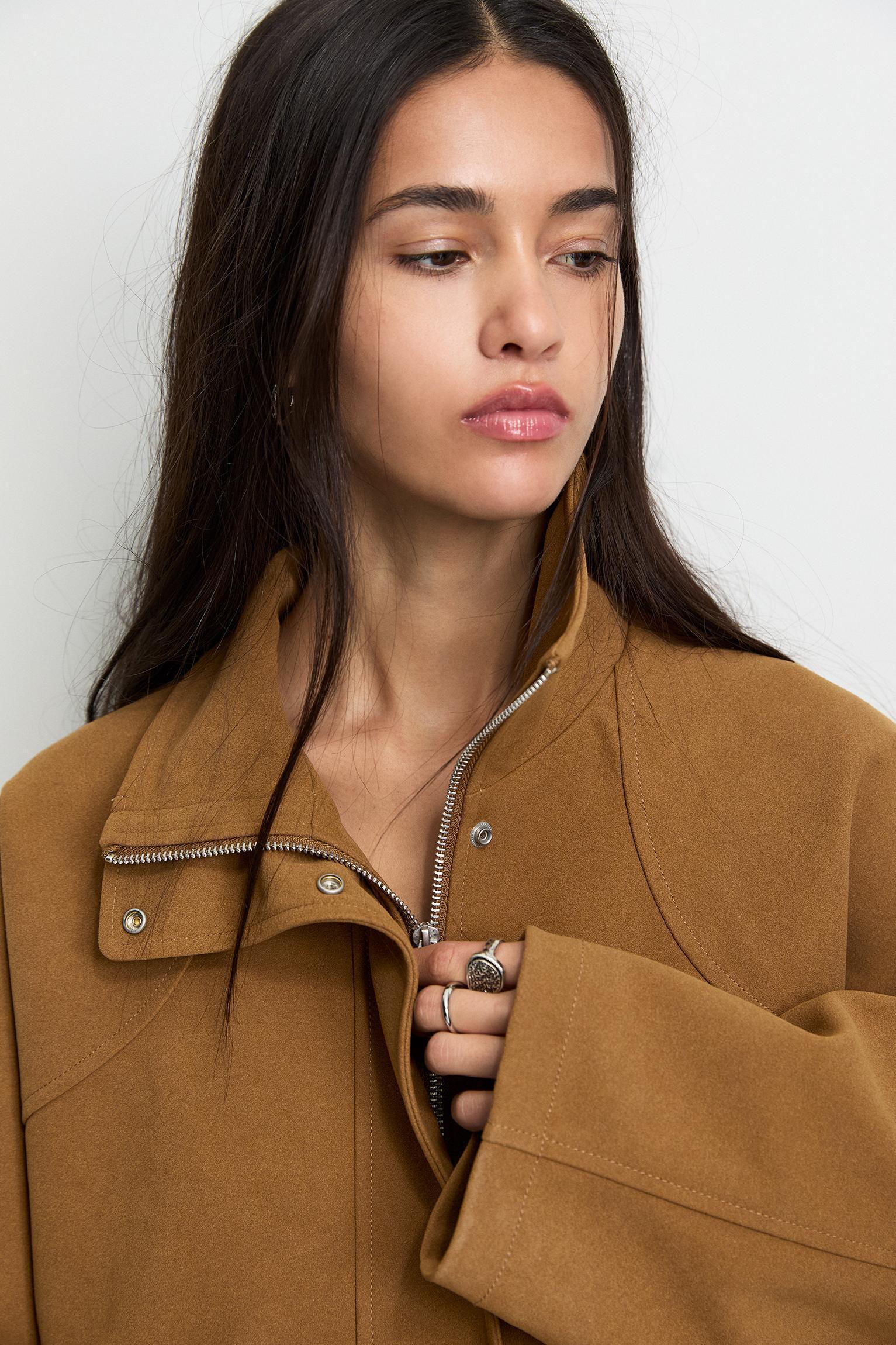 Flowing faux suede jacket Product Image