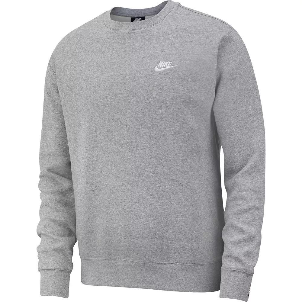 Men's Nike Club Fleece Crew, Size: Large, Dark Gray Grey Product Image