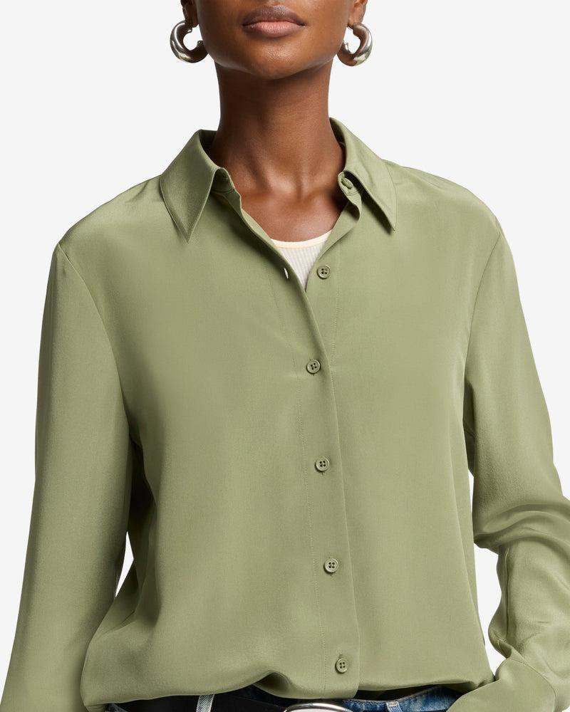 Long Sleeve Silk Blouse Product Image