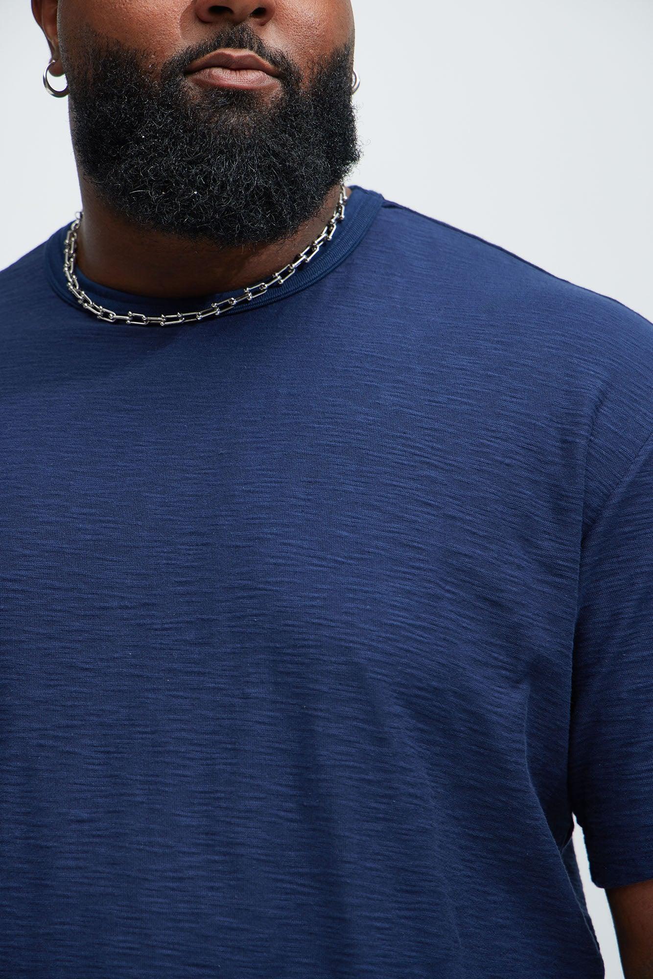 Asher Slub Texture Short Sleeve Tee - Navy Product Image