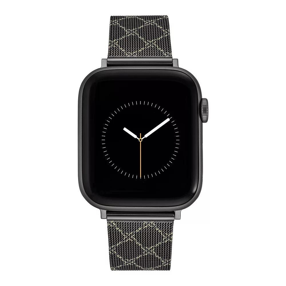 Nine West Women's Patterned Stainless Steel Mesh Band designed for Apple Watch®, Size: Small, Gray Product Image