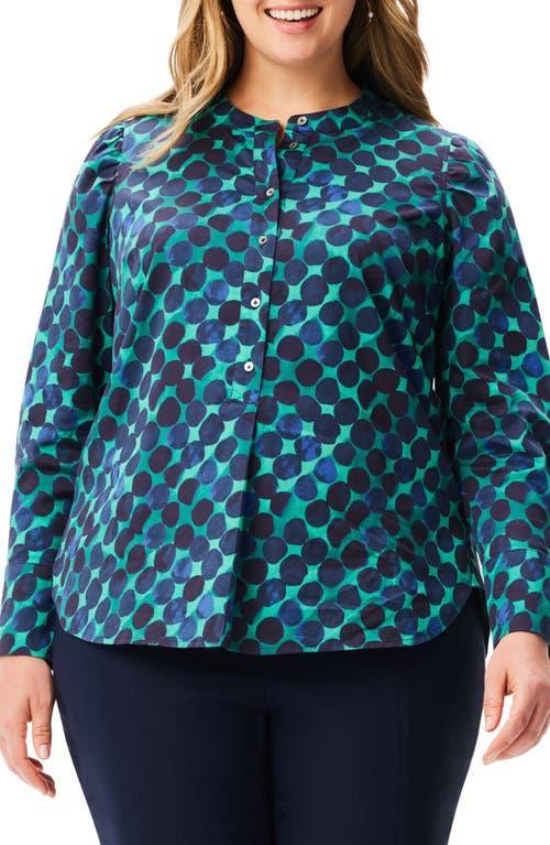 Womens Plus Size Ocean Dot Stretch Cotton Top Product Image
