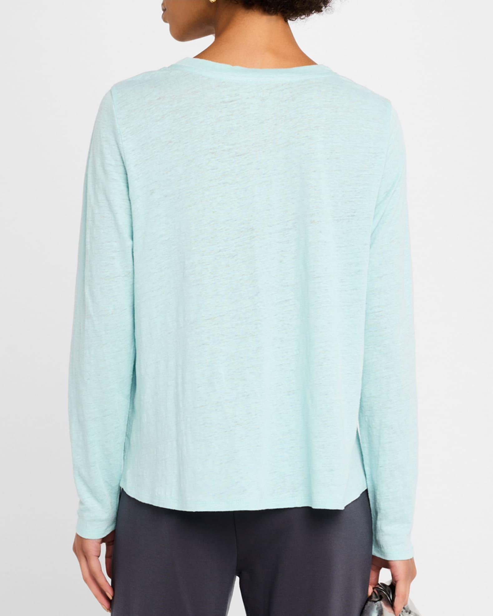 Petite Long-Sleeve Organic Linen Jersey Tee Product Image