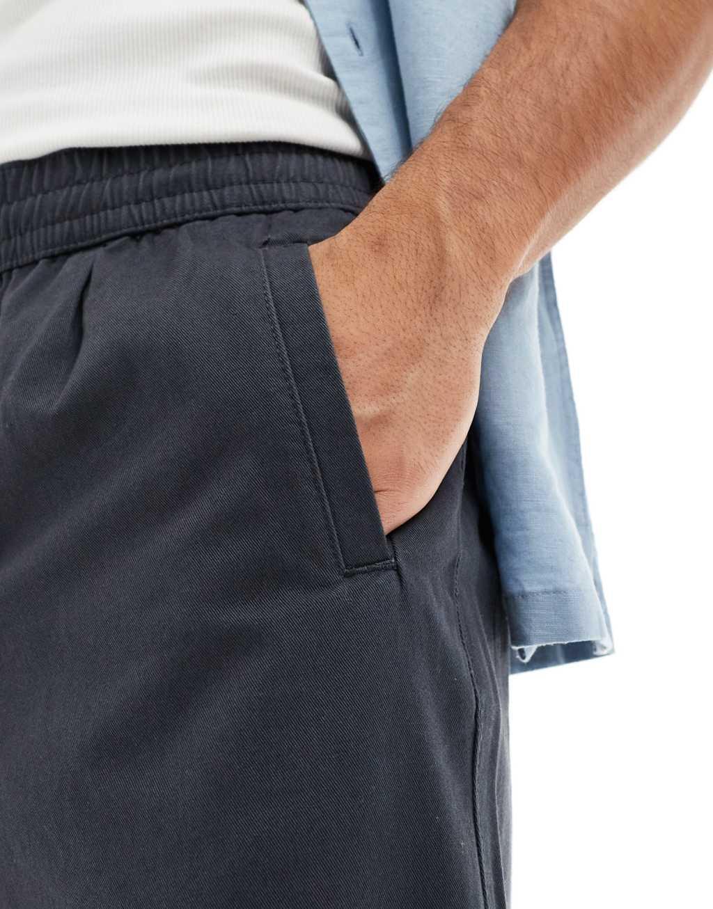 ASOS DESIGN baggy fit pull on pants in charcoal  Product Image