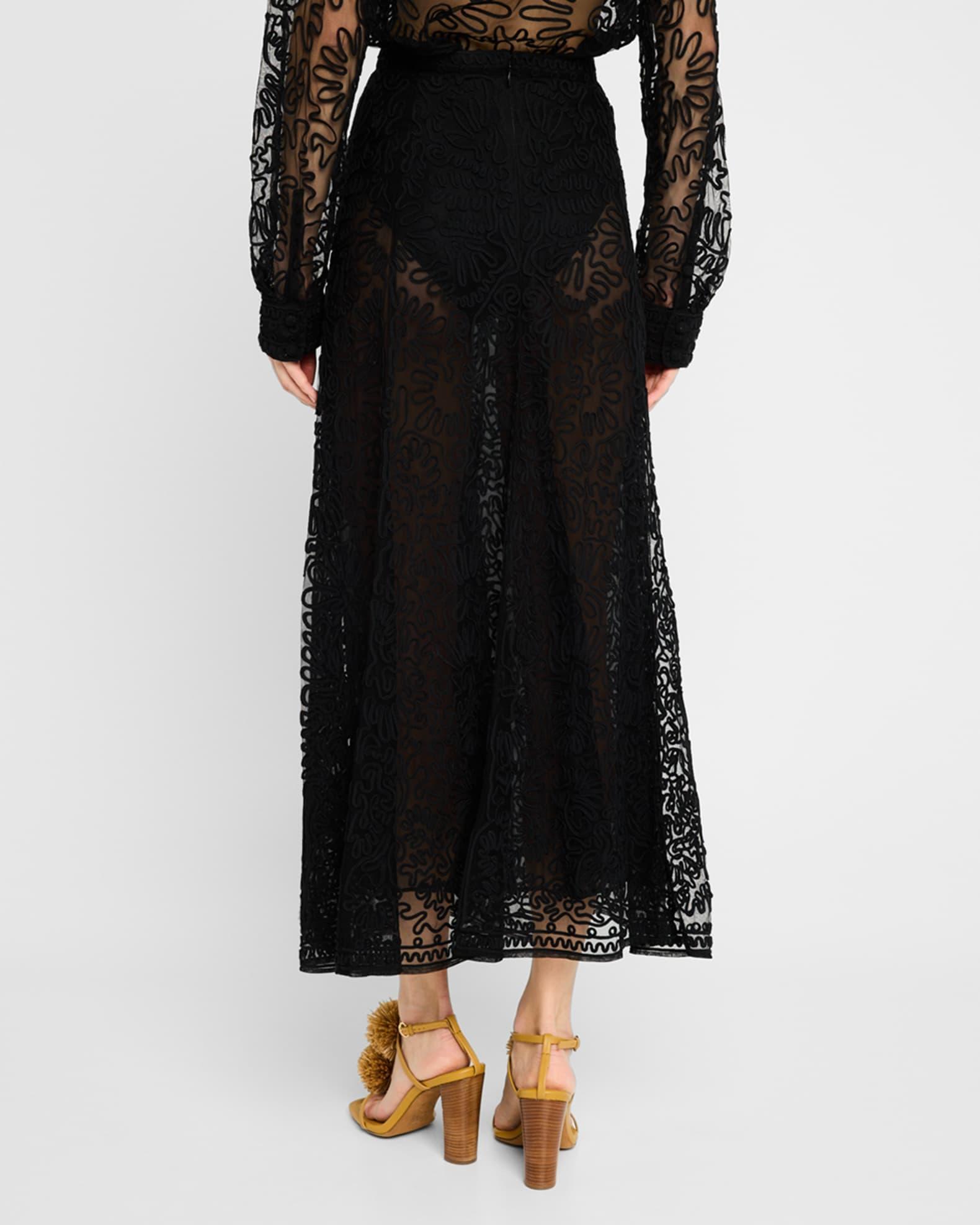 Katja Sheer Embroidered Skirt Product Image