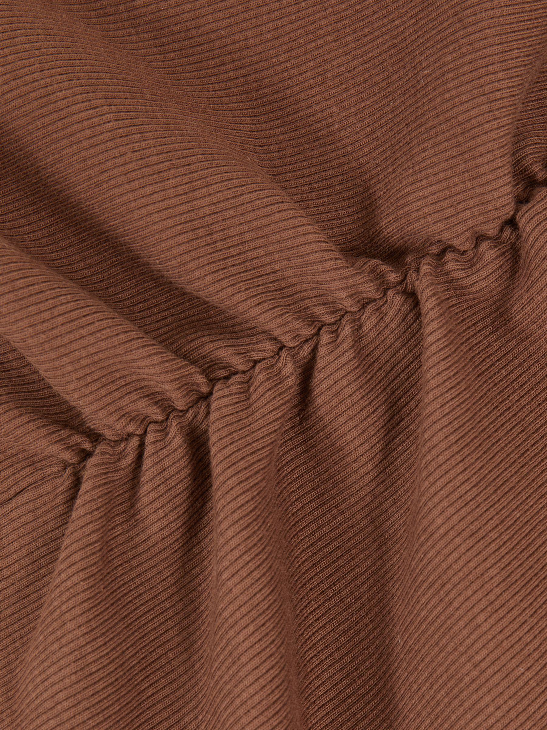 Ribbed Ruched Waist Vest in Toffee Brown Product Image