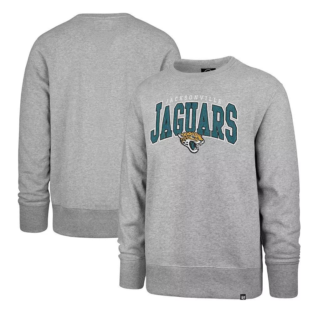 Men's '47 Gray Jacksonville Jaguars Varsity Block Headline Pullover Sweatshirt, Size: Large, Grey Product Image