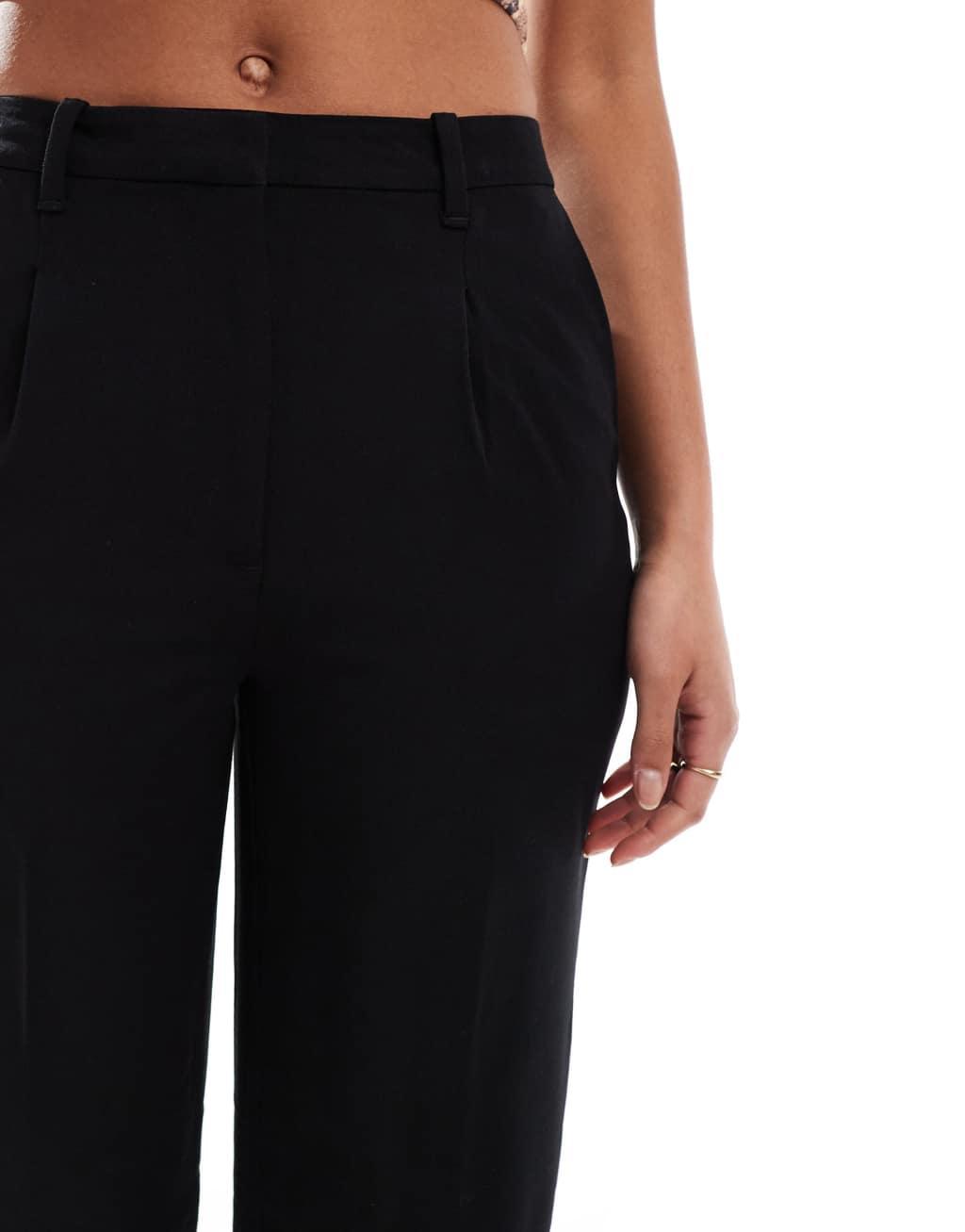 Vero Moda Tall tailored wide leg pant in black Product Image