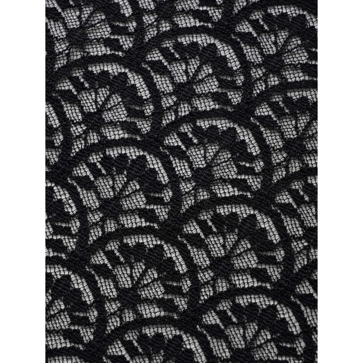 Plus Size Crochet Lace Mesh Twist Swim Dress Women's Swimwear Black Beach Bodycon Heart neckline High stretch Curve Swim Dresses BloomChic 14-16/1X Product Image
