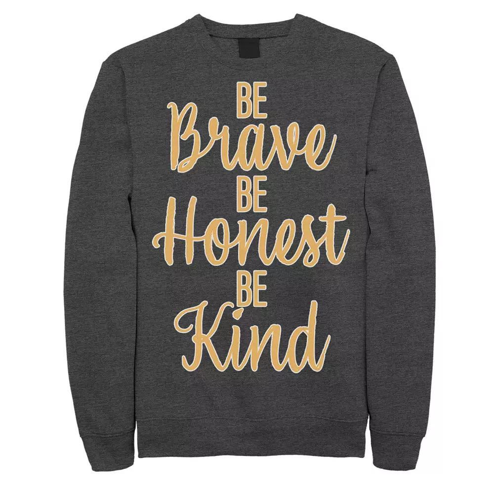 Men's Fifth Sun "Be Brave Be Honest Be Kind" Stacked Sweatshirt, Size: Small, Grey Heather Product Image