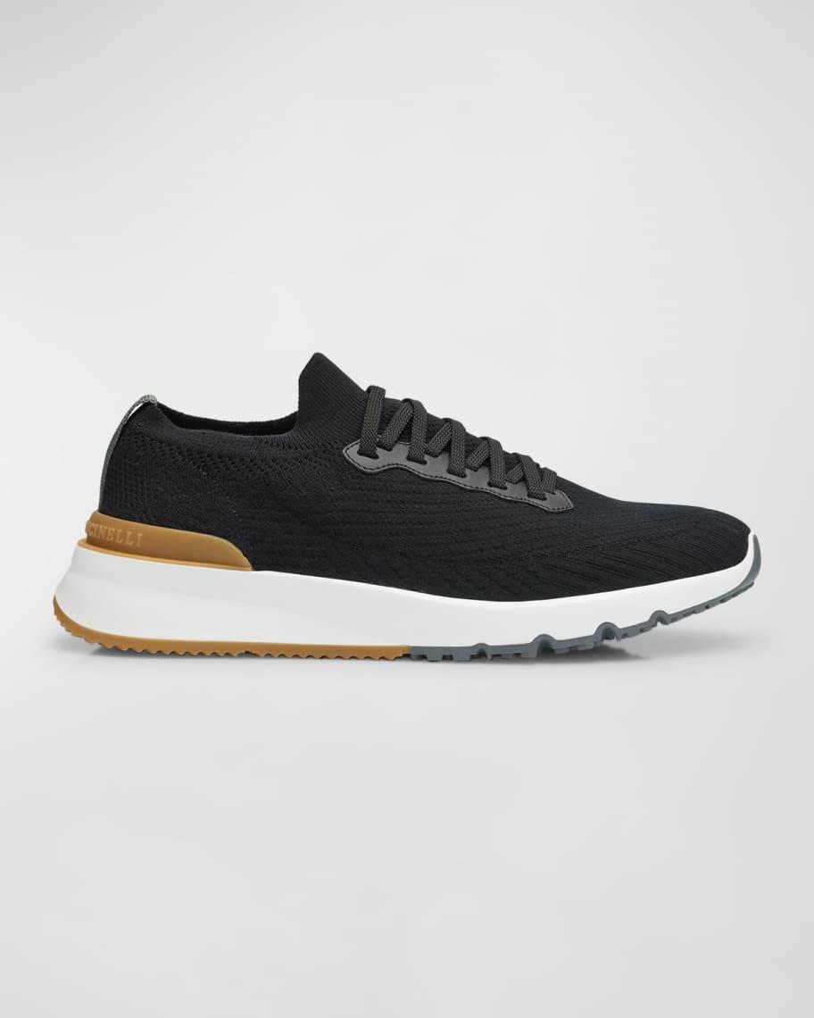 Mens Grained Calfskin Low-Top Sneakers Product Image