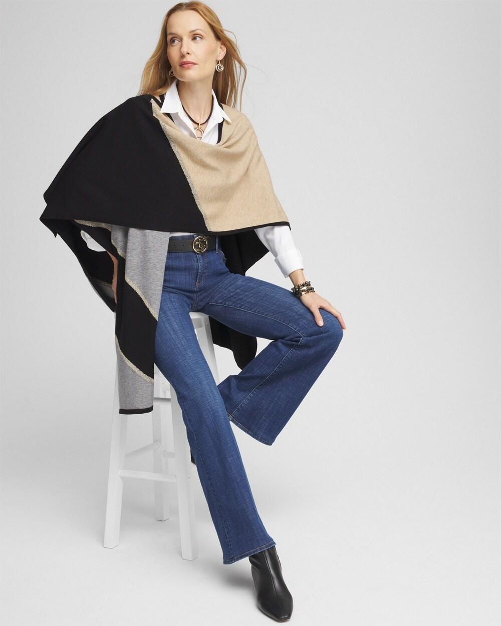 Colorblock Lurex Ruana Product Image