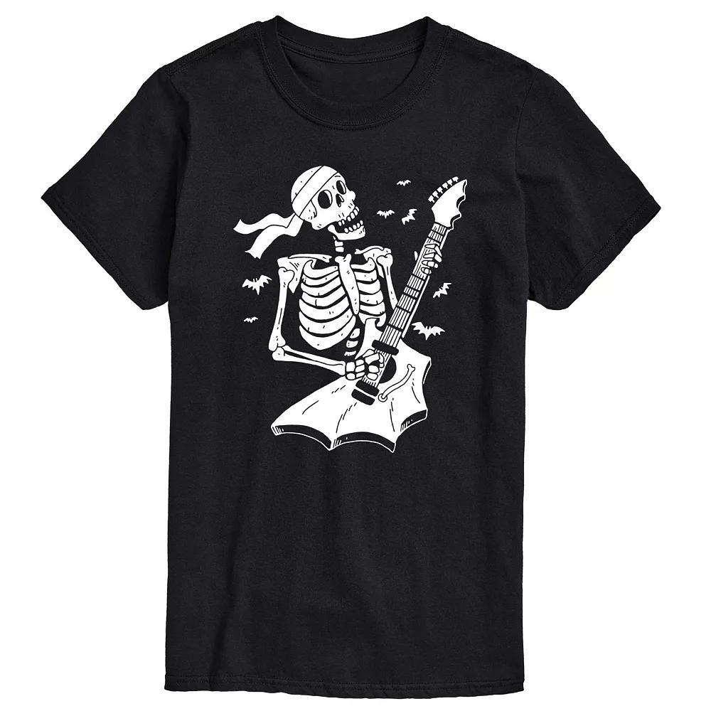 Big & Tall Skeleton Guitar Graphic Tee, Men's, Size: Large Tall, Black Product Image
