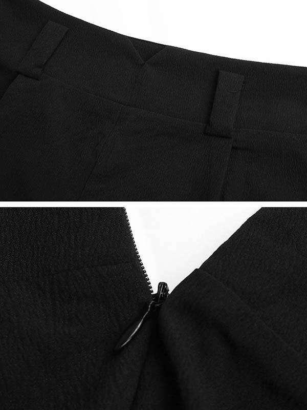 High Waisted Wide Leg Ribbed Solid Color Casual Pants Bottoms Product Image