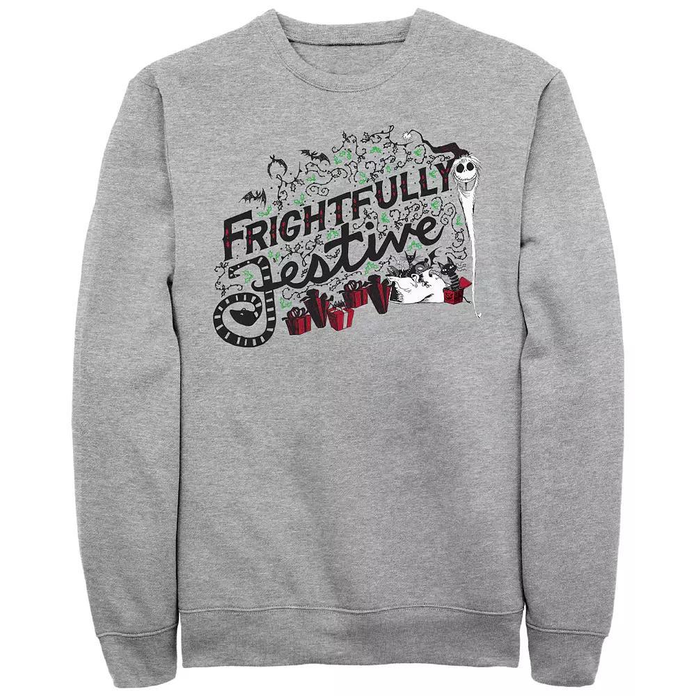 Disney's The Nightmare Before Christmas Frightfully Festive Men's Graphic Fleece, Size: Small, Athletic Grey Product Image