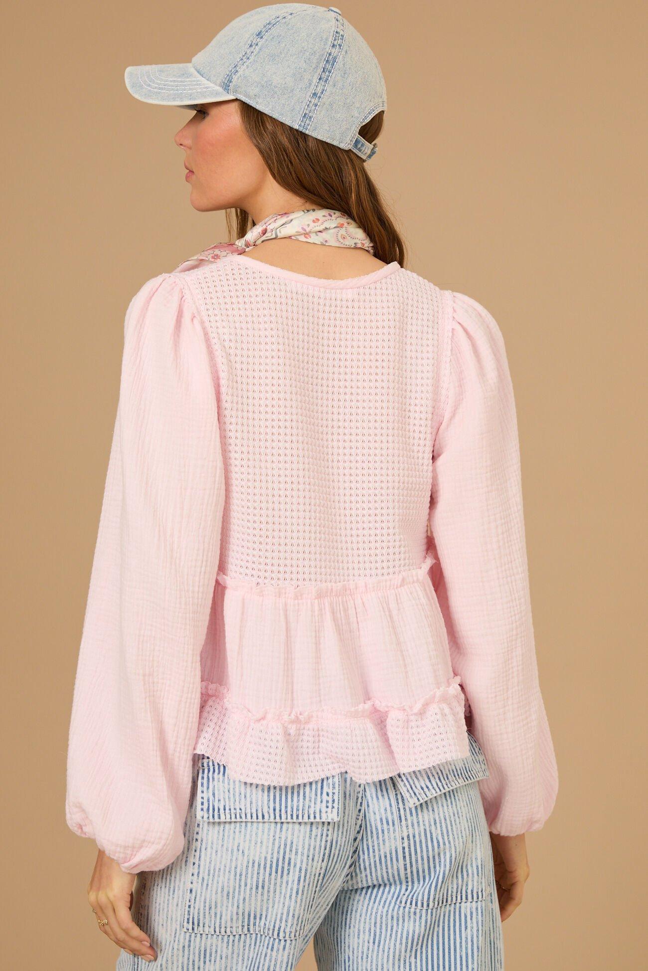Catarina Long Sleeve Babydoll Top Product Image