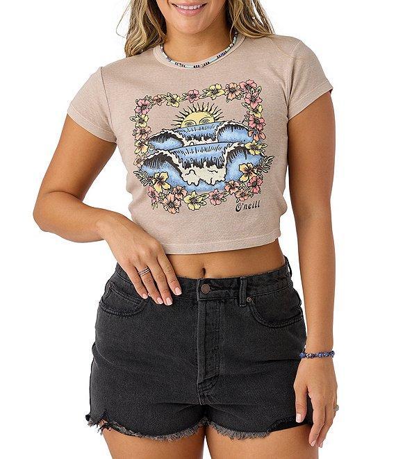 O'Neill Tropic Tide Short Sleeve Cropped Graphic T-Shirt Product Image