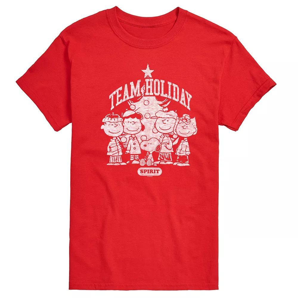 Men's Peanuts Team Holiday Spirit Graphic Tee, Size: Large, Red Product Image