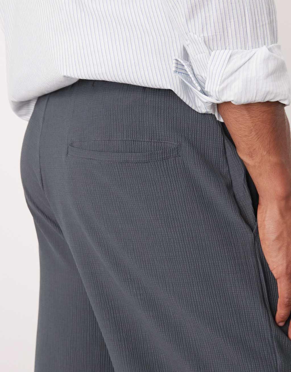 Bershka textured pants in dark gray Product Image