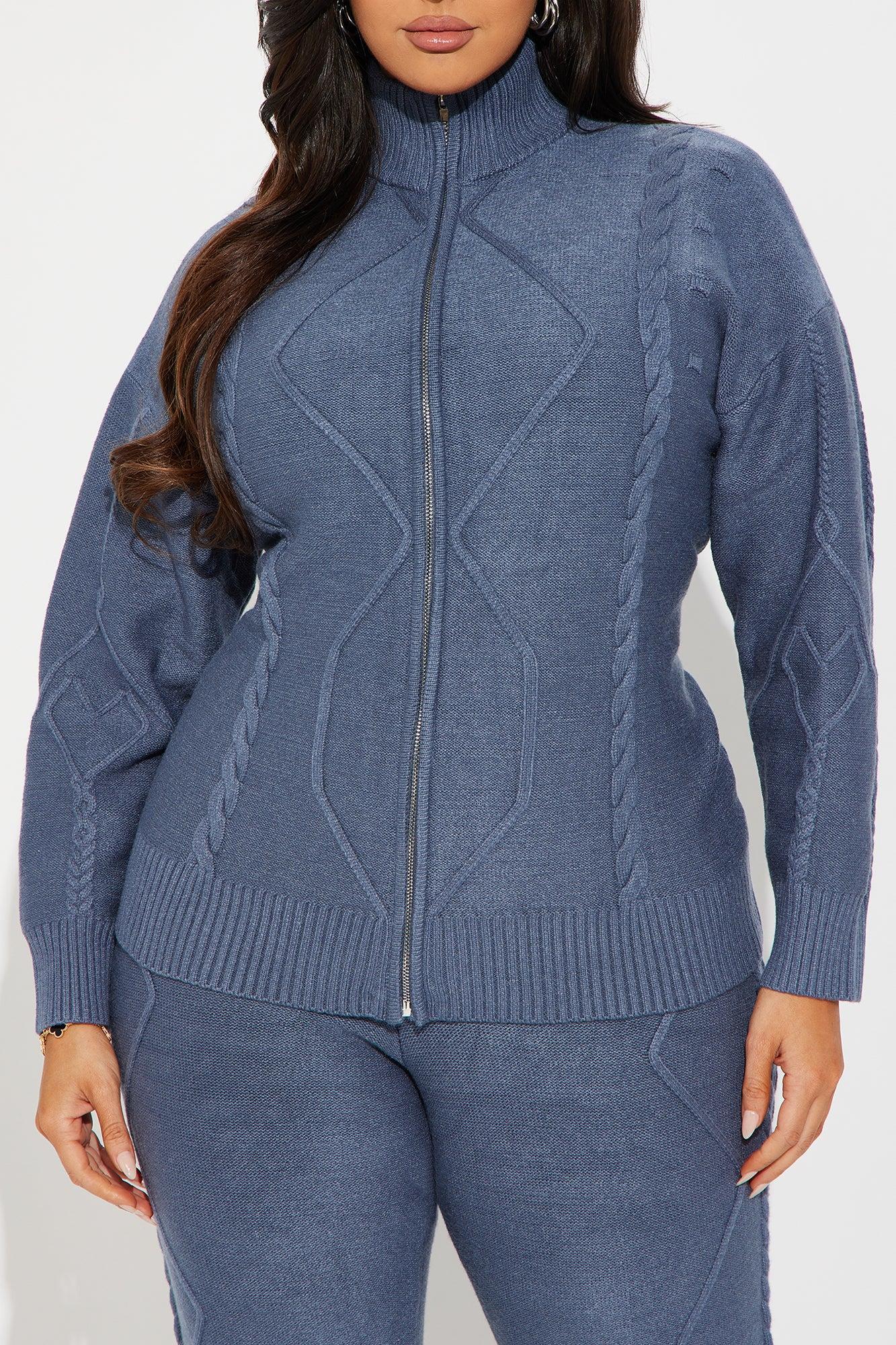 Cozy Up Sweater Pant Set - Denim Product Image