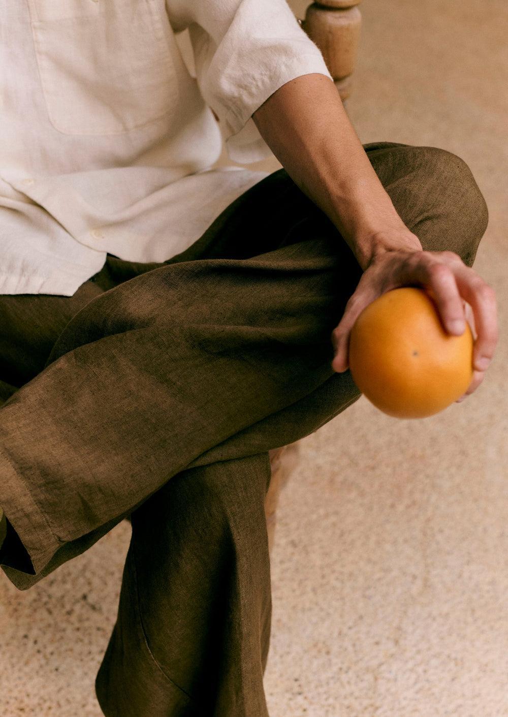 Garment Dyed Linen Drawstring Pants | Pear Product Image