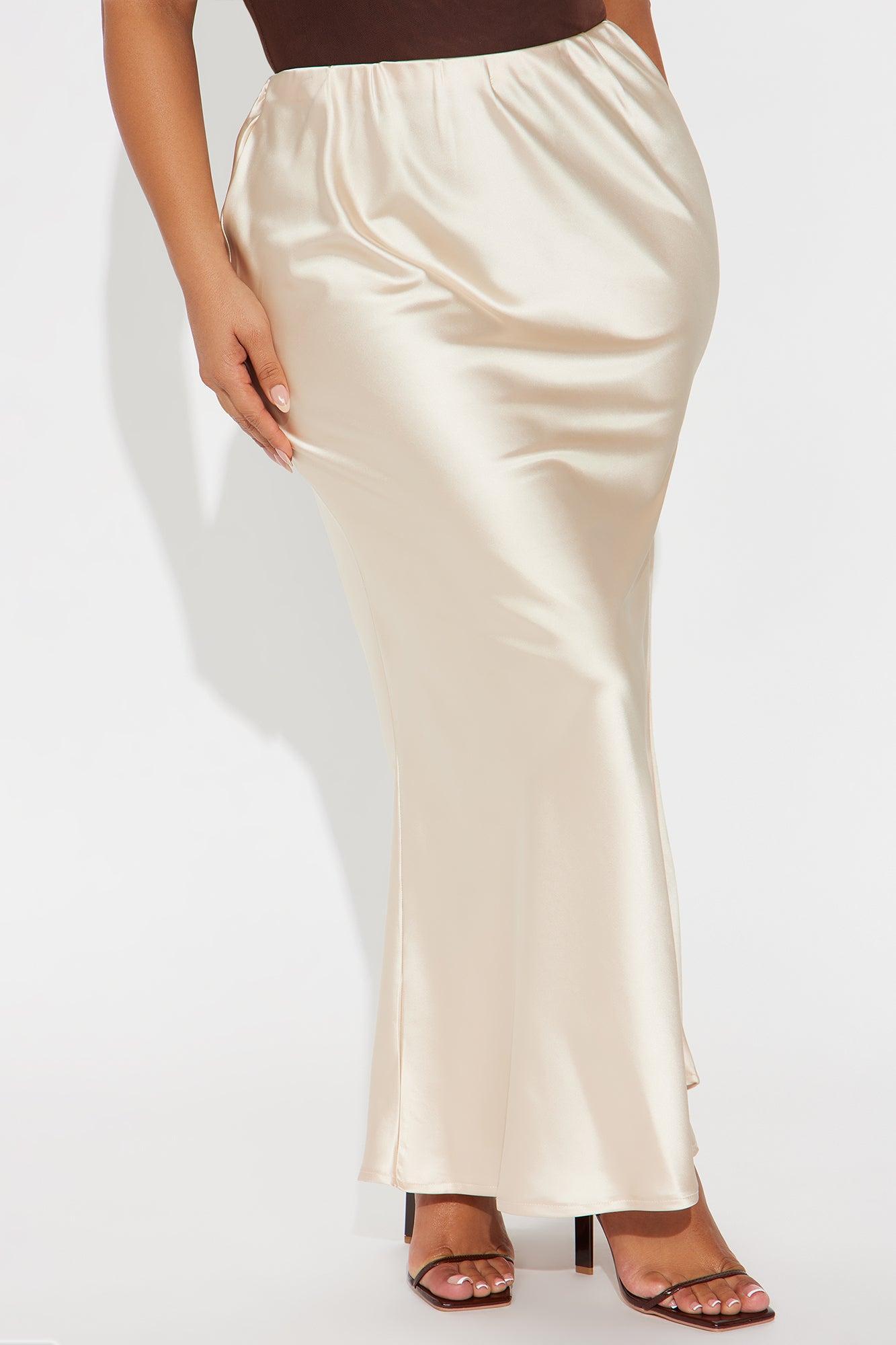 Kylie Satin Bias Cut Maxi Skirt - Champagne Product Image