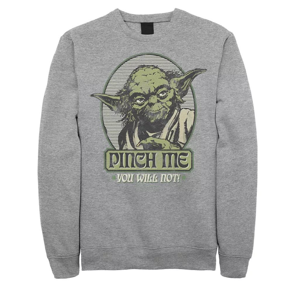 Men's Star Wars Yoda Pinch Me You Will Not Fleece, Size: Large, Athletic Grey Product Image