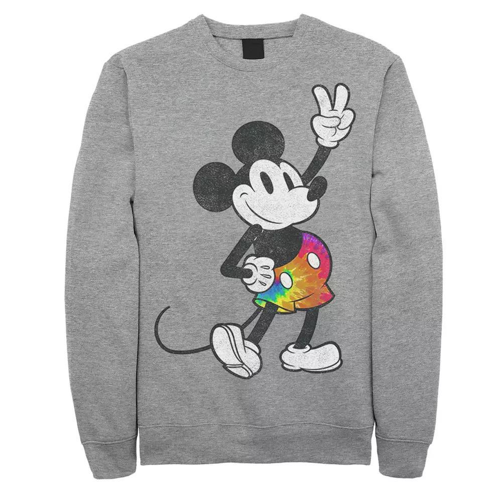 Disney's Mickey And Friends Mickey Men's Tie-Dye Pants Portrait Sweatshirt, Size: XXL, Athletic Grey Product Image