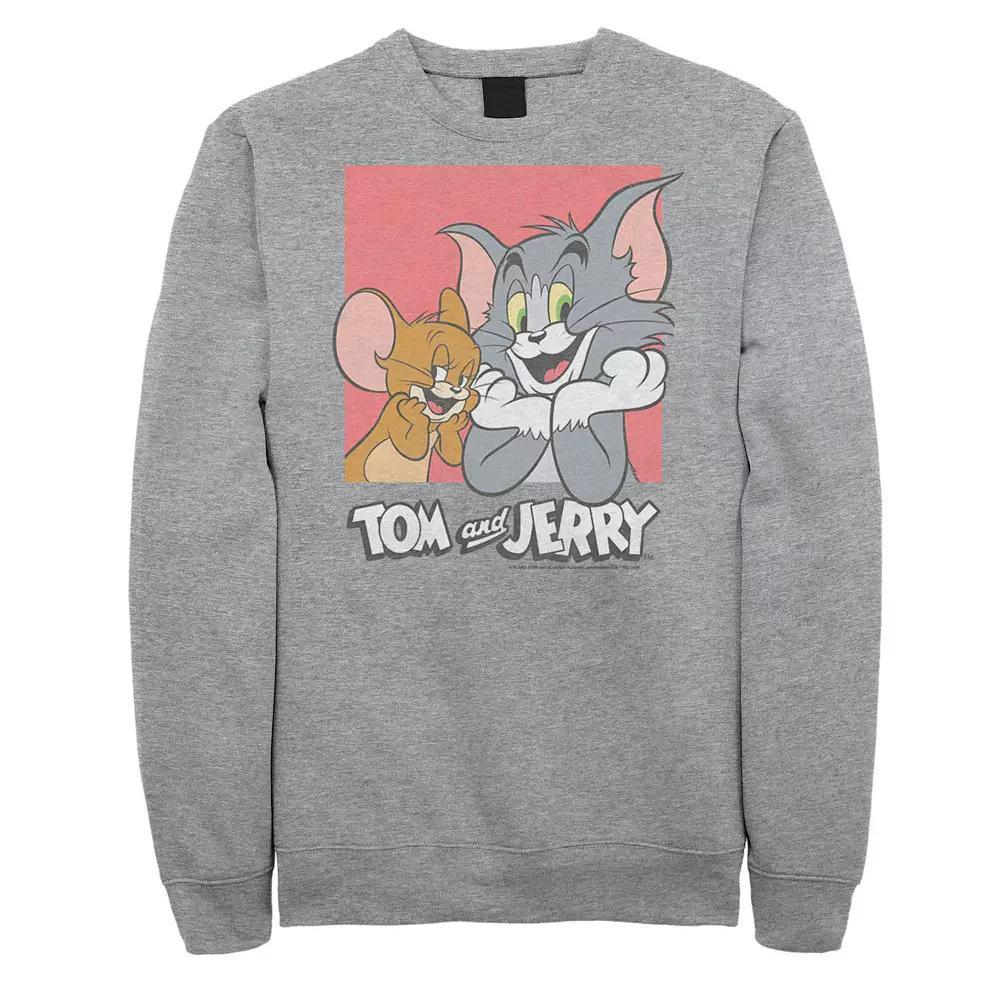 Big & Tall Tom and Jerry TJ Square Graphic Fleece, Men's, Size: Large Tall, Athletic Grey Product Image