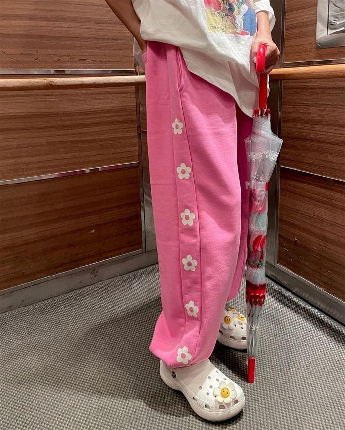 Mid Waist Floral Harem Pants Product Image