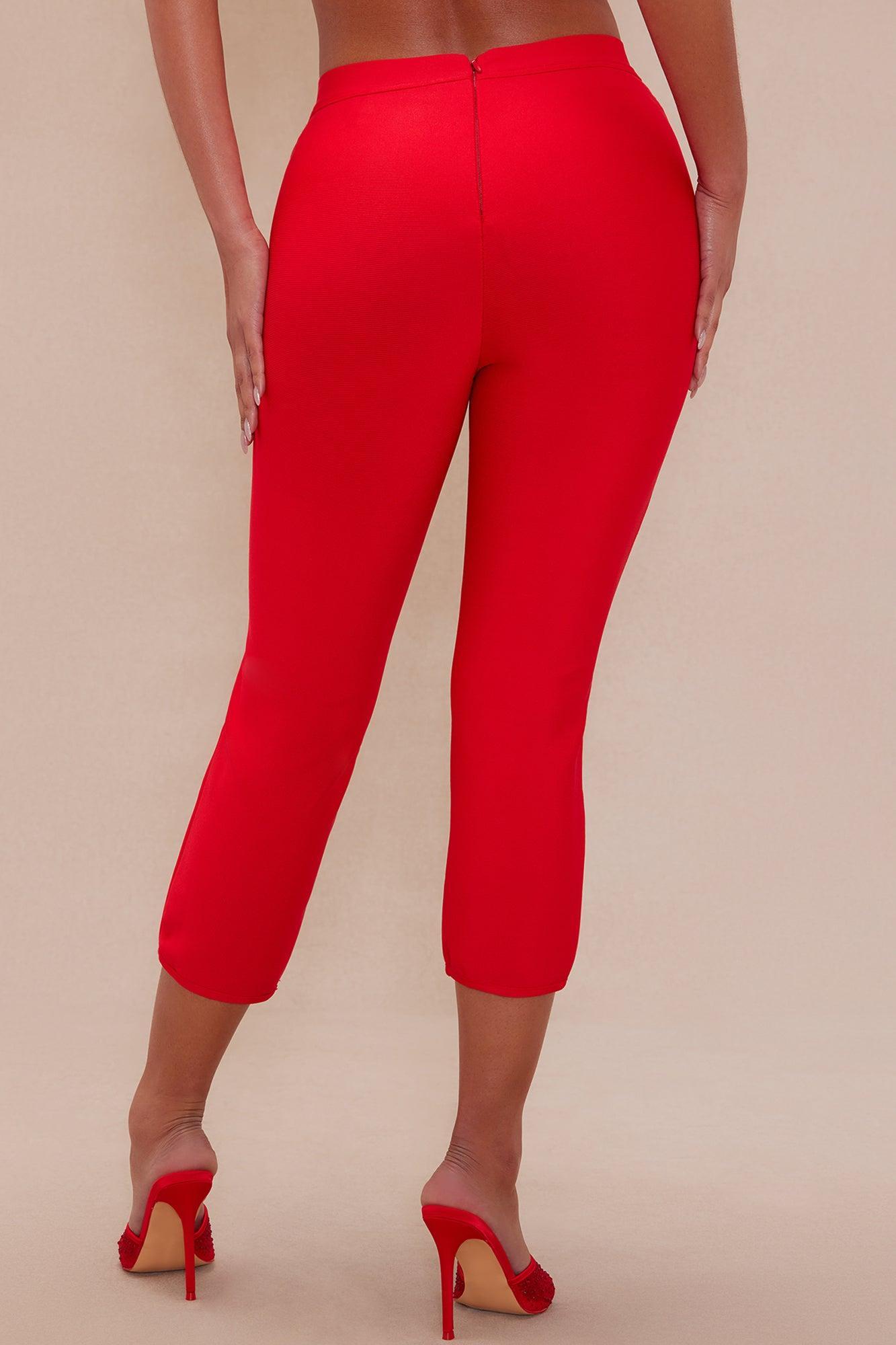 Leandra Bandage Capri Pant - Red Product Image