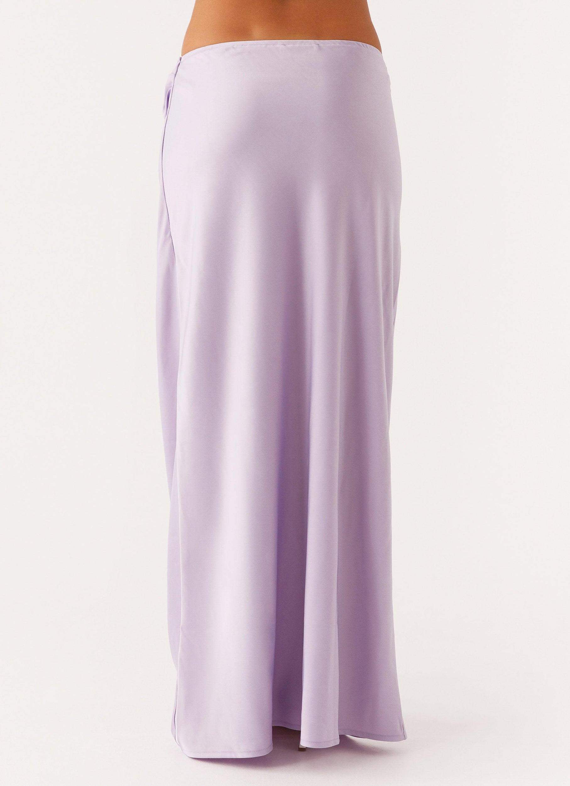 Nancy Lace Satin Maxi Skirt - Lilac Product Image