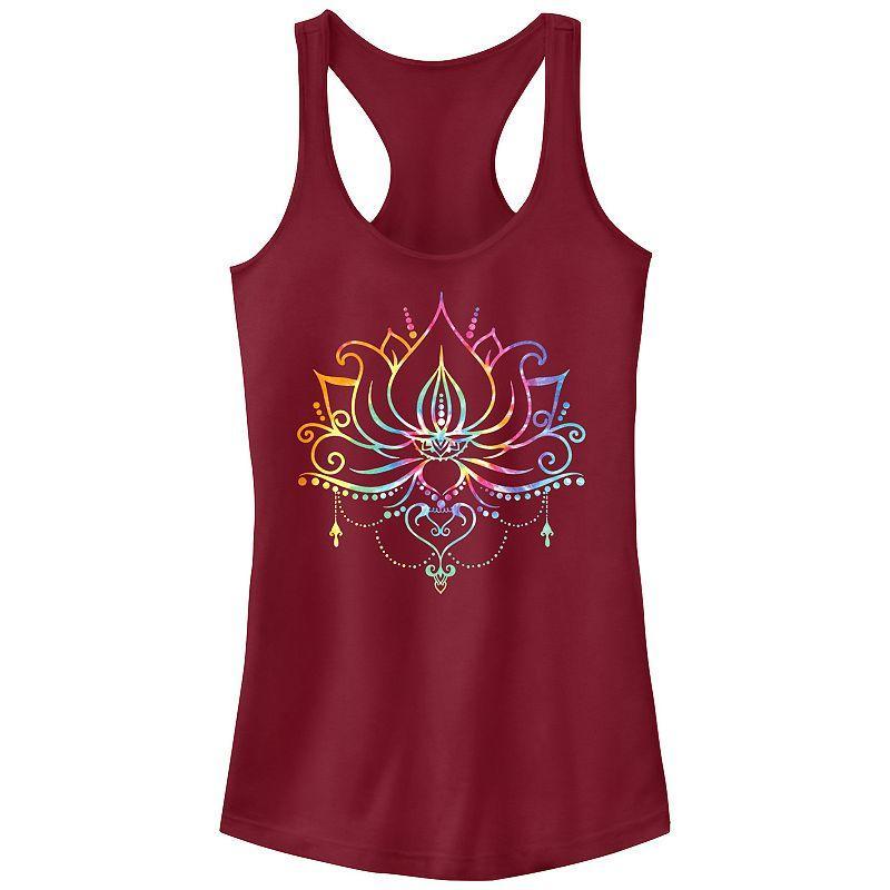 Juniors' Radial Tie-Dye Lotus Bloom Graphic Tank Top, Girl's, Size: XS, Blue Product Image