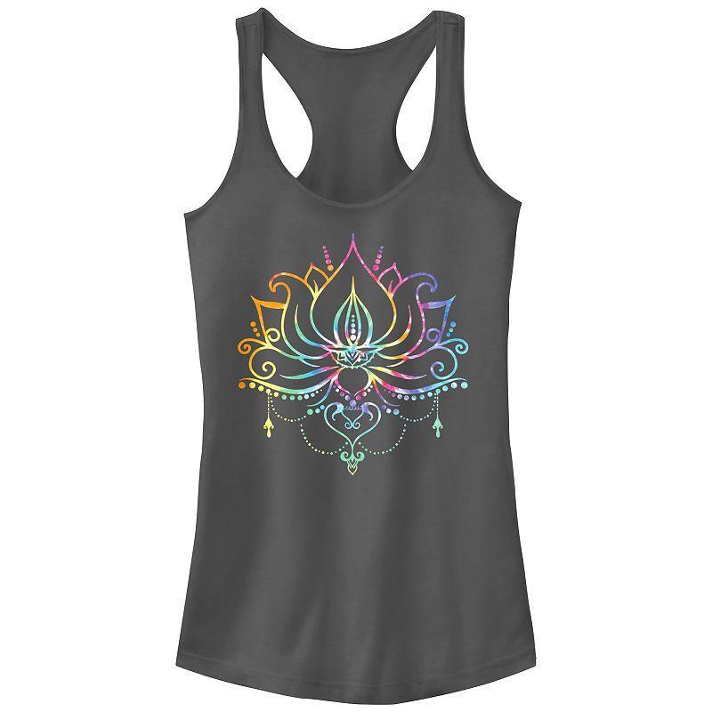Juniors' Radial Tie-Dye Lotus Bloom Graphic Tank Top, Girl's, Size: XS, Blue Product Image