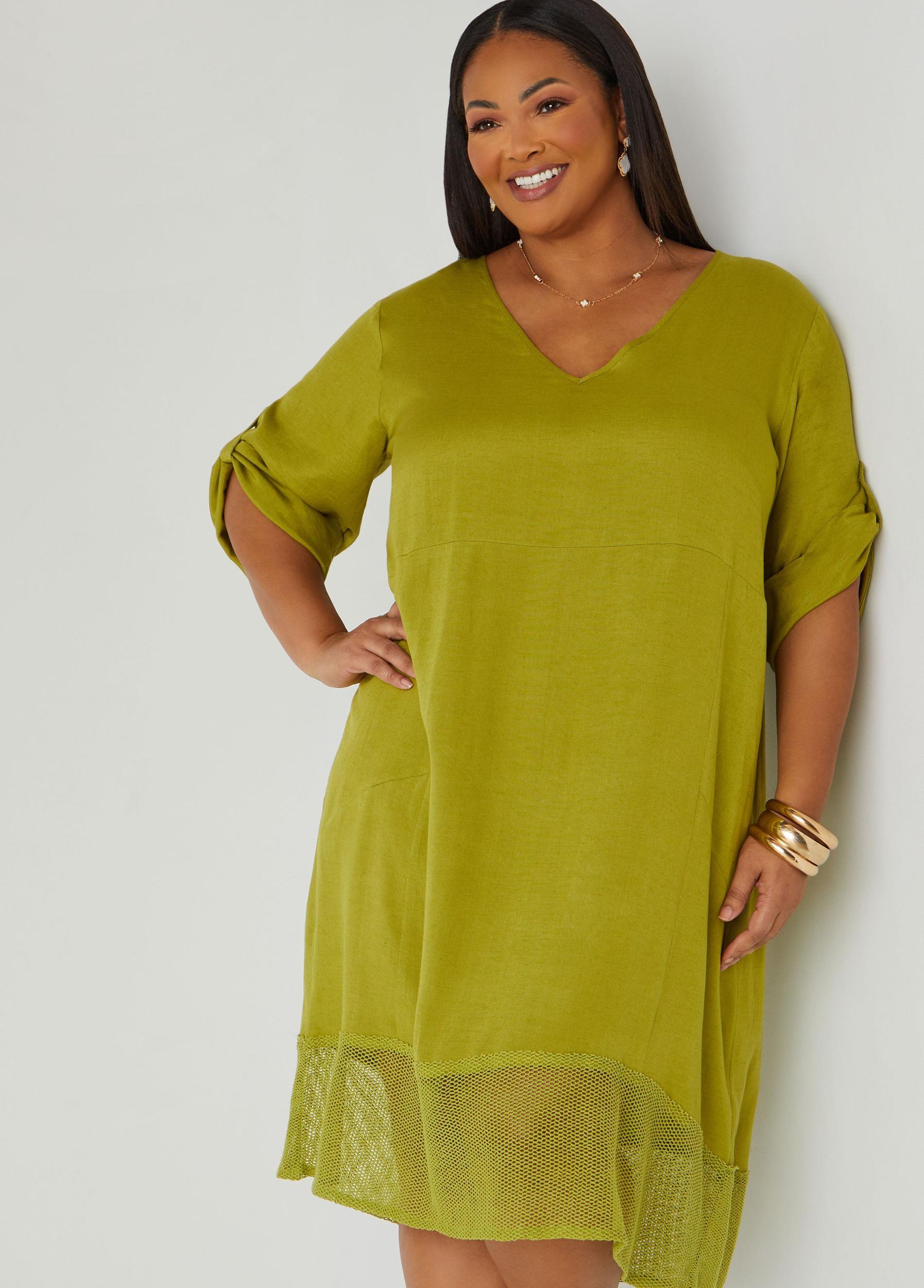 Fishnet Paneled Midi Dress Product Image