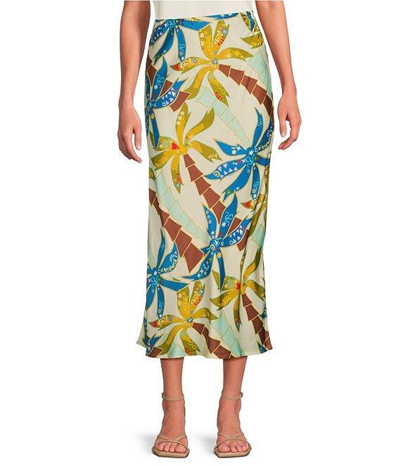 Never Fully Dressed Dorris Tropical Palm Print Pull-On Maxi Skirt Product Image