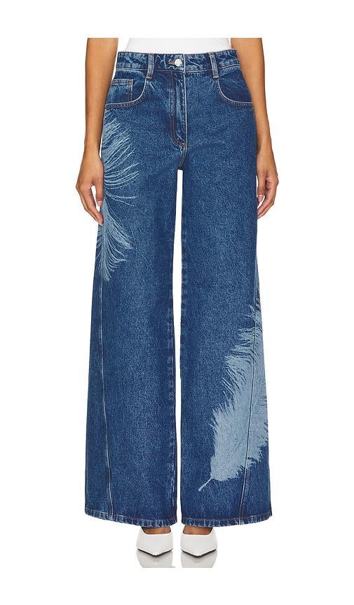 Feather Print Wide Leg David Koma Product Image
