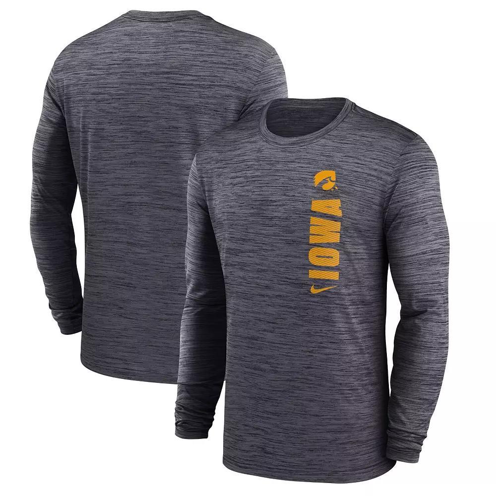 Men's Nike Black Iowa Hawkeyes 2024 Sideline Velocity Performance Long Sleeve T-Shirt, Size: 3XL Product Image